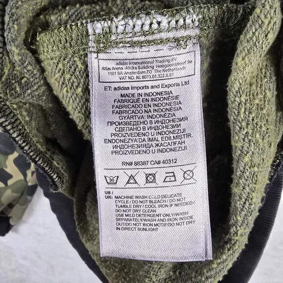 Adidas Camo Fade Hoodie Mens Size Small Trefoil Dip Dyed Grunge Hip Hop Y2K - Picture 6 of 11